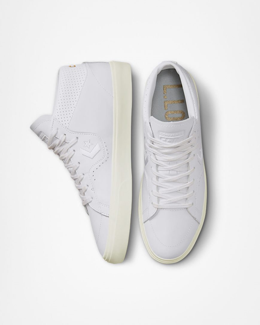 Men's Converse CONS Louie Lopez Pro Mono Leather Skate Shoes White | AU 9C635K